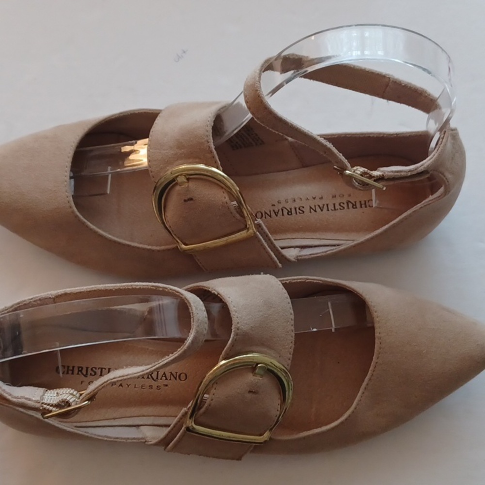 Christian Siriano for Payless size 6.5 ankle strap pointed toe faux suede